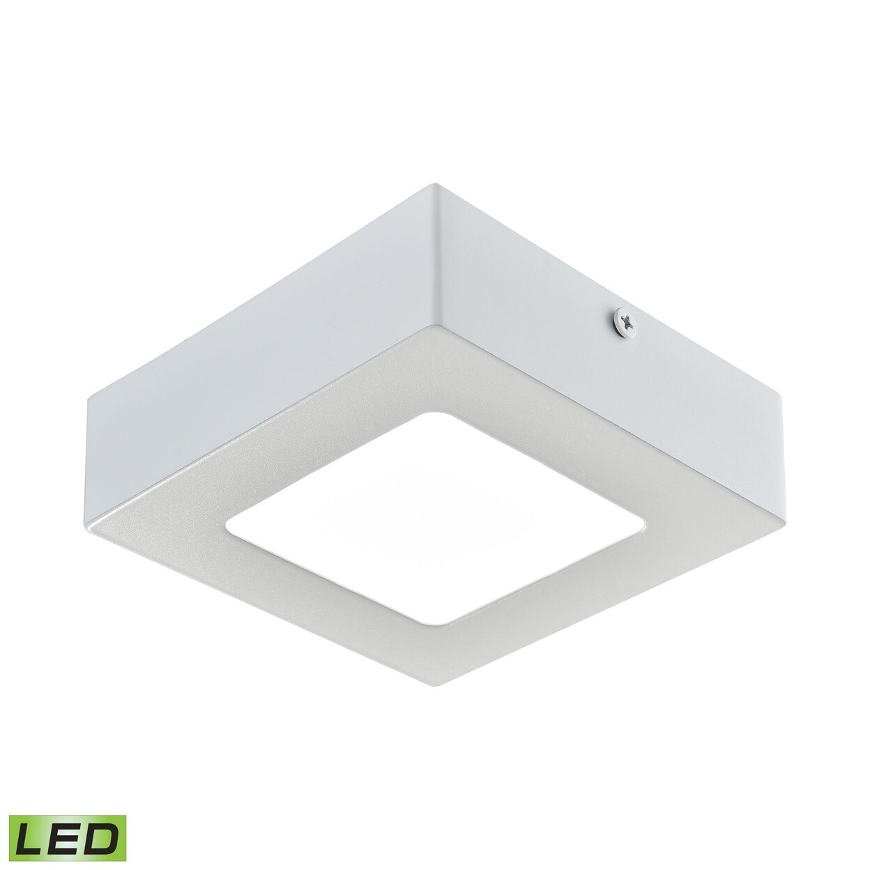 Warwick Integrated Led Square Flushmount In Matte White - Small