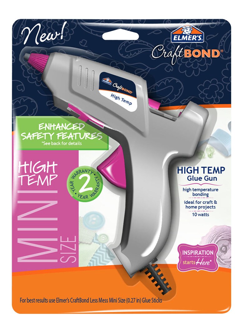 Elmer's - Enhanced Safety Hot Glue Guns - High Temp - Mini Size, 10W