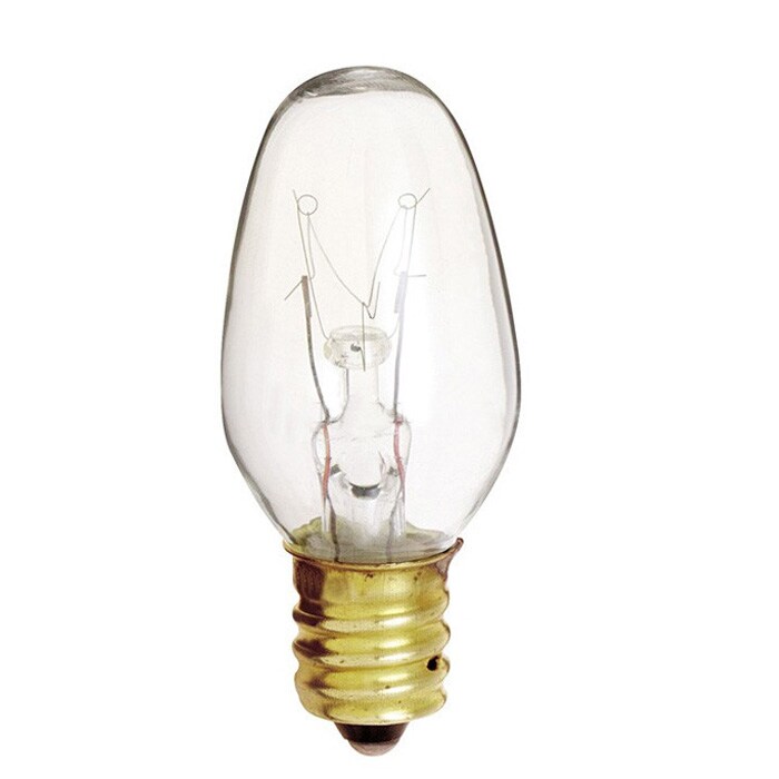 Satco S4725 7W 120V C7 Clear E12 Candelabra Base Incandescent bulb x 4 pack