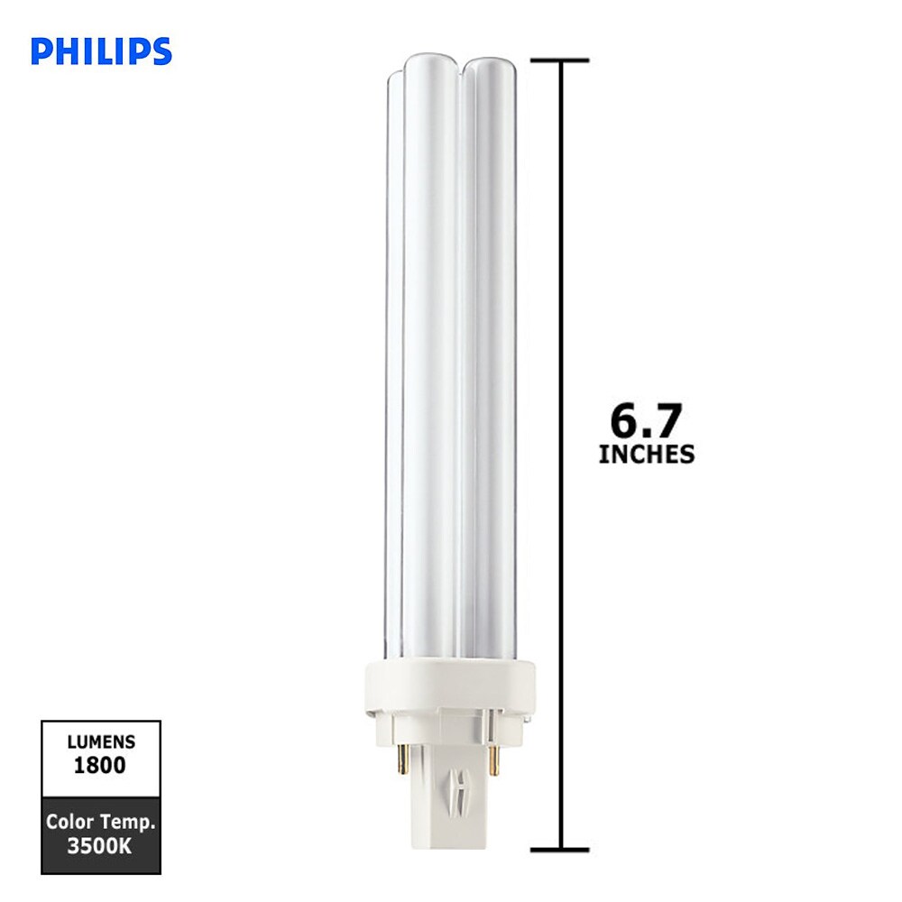 Philips 26w Double Tube 2-Pin G24D-3 3500K White Fluorescent Light Bulb