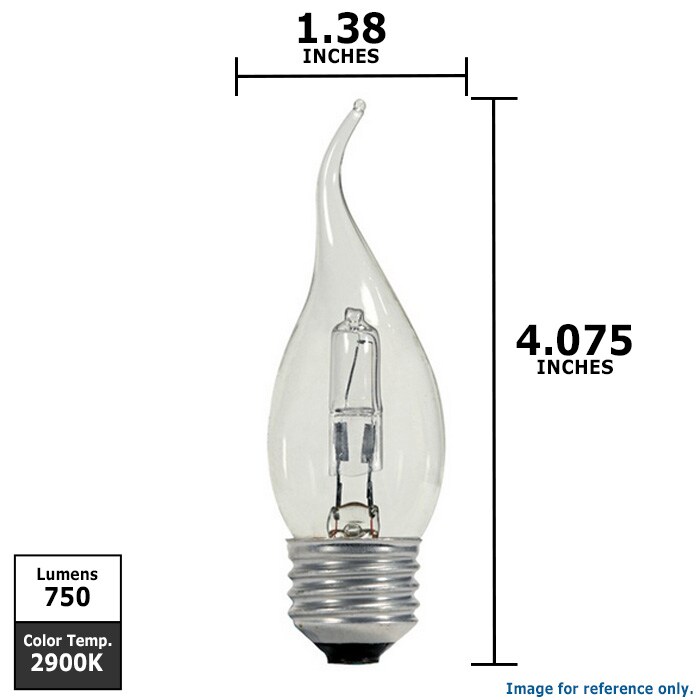 Satco 43w 120v Bent Tip Clear E26 Medium Base Halogen light bulb