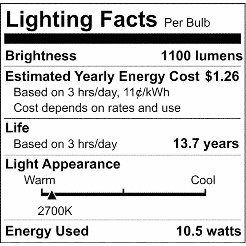 Satco 10.5w LED Bulb A19 Clear Finish 2700K - 75w-equiv