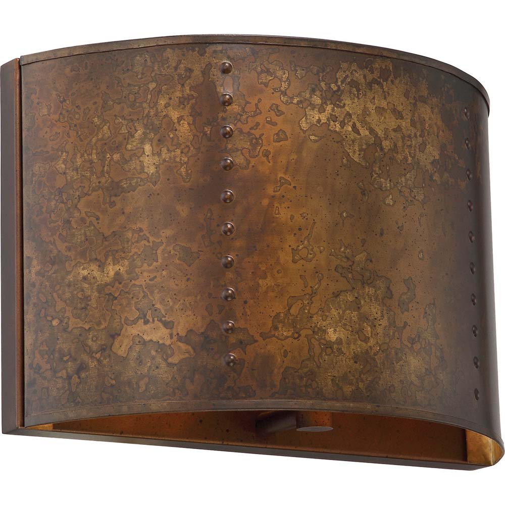 Kettle 1-Light Wall Sconce Vanity &#x26; Wall Light Fixture in Weathered Brass