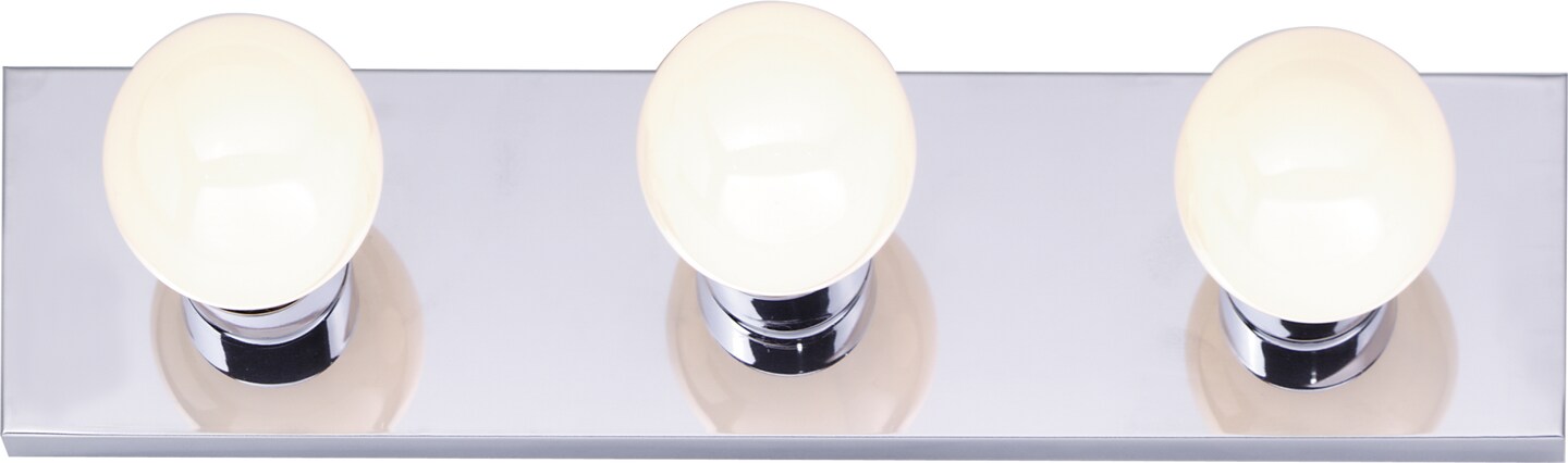 3-Light Wall Mounted Vanity &#x26; Wall Light Fixture in Polished Chrome Finish