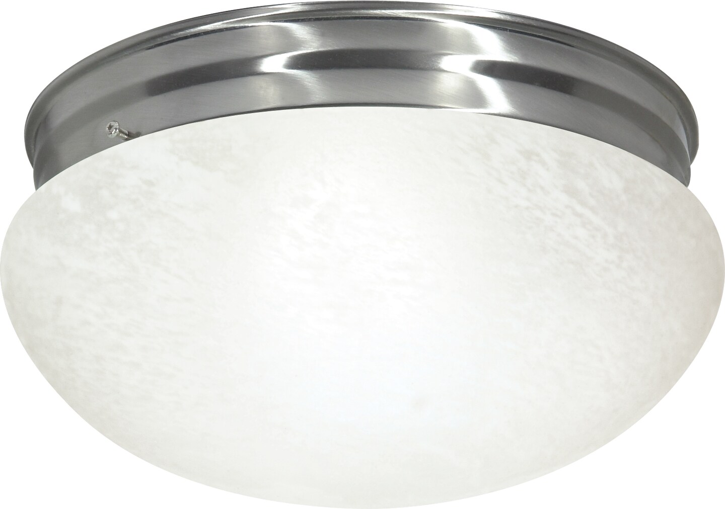 Nuvo 2-Light 12" Flush Mount w/ Large Alabaster Mushroom in Brushed Nickel