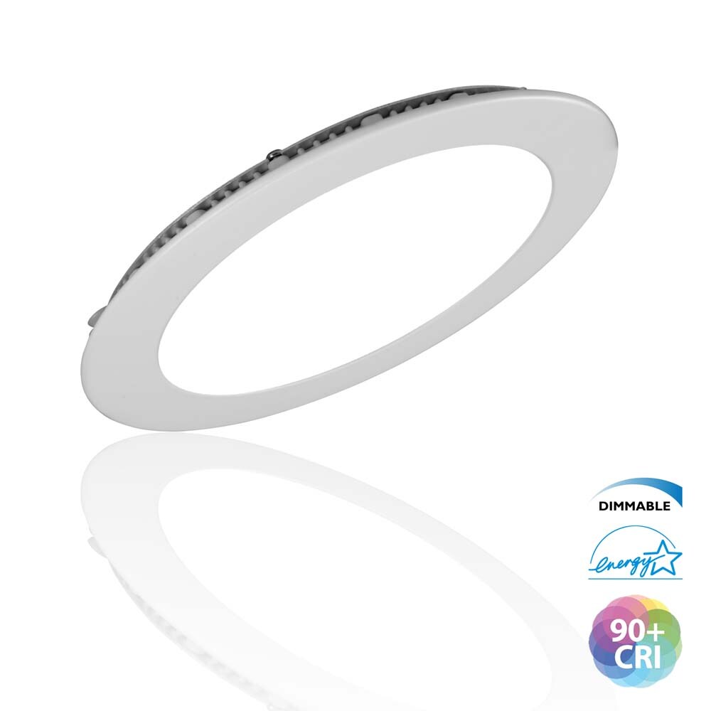 DLE6 Series 6 in. Round White Flat Panel LED Downlight in 4000K