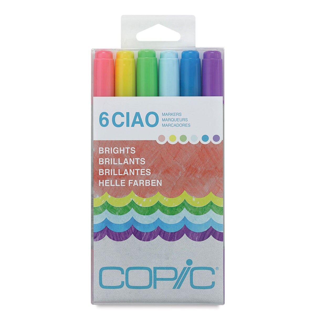Copic Ciao Double Ended Marker Set - Bright Colors, Set of 6