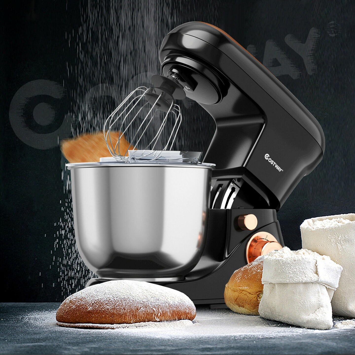 Stand Kitchen Food Mixer 6 Speed with Dough Hook Beater
