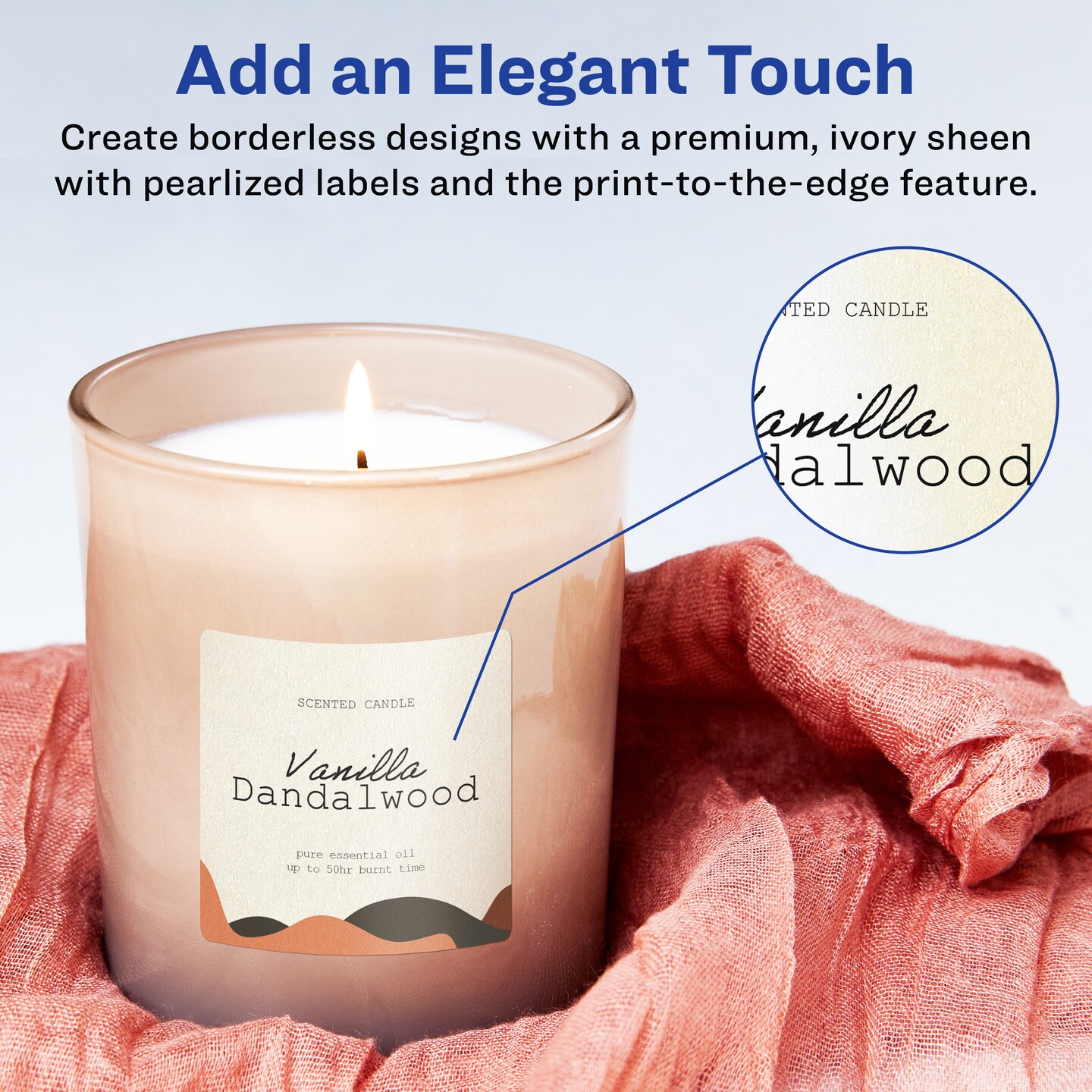 Avery Pearlized Ivory Square Labels with Sure Feed Technology, Print-to-the-Edge, 2-1/8&#x22; x 2-1/8&#x22;