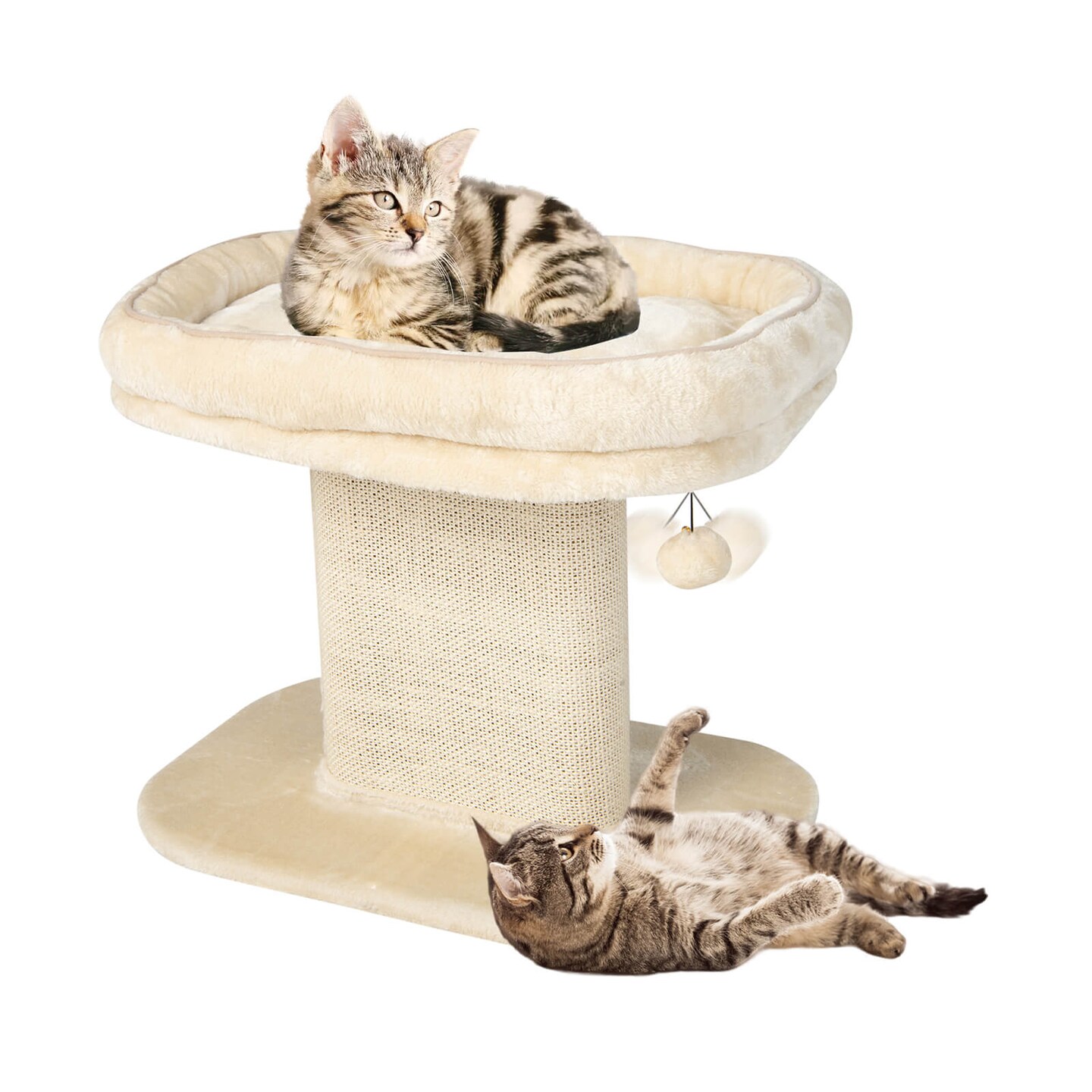 Modern Cat Tree Tower with Large Plush Perch and Sisal Scratching Plate