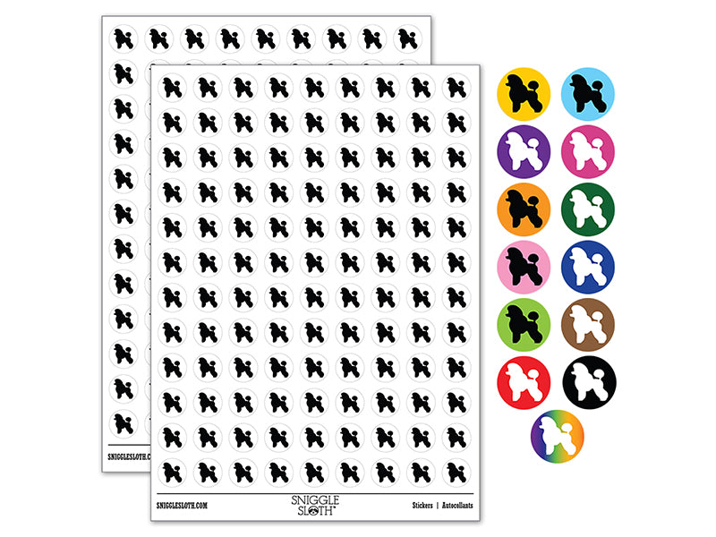 Miniature Poodle Dog Solid 200+ 0.50&#x22; Round Stickers