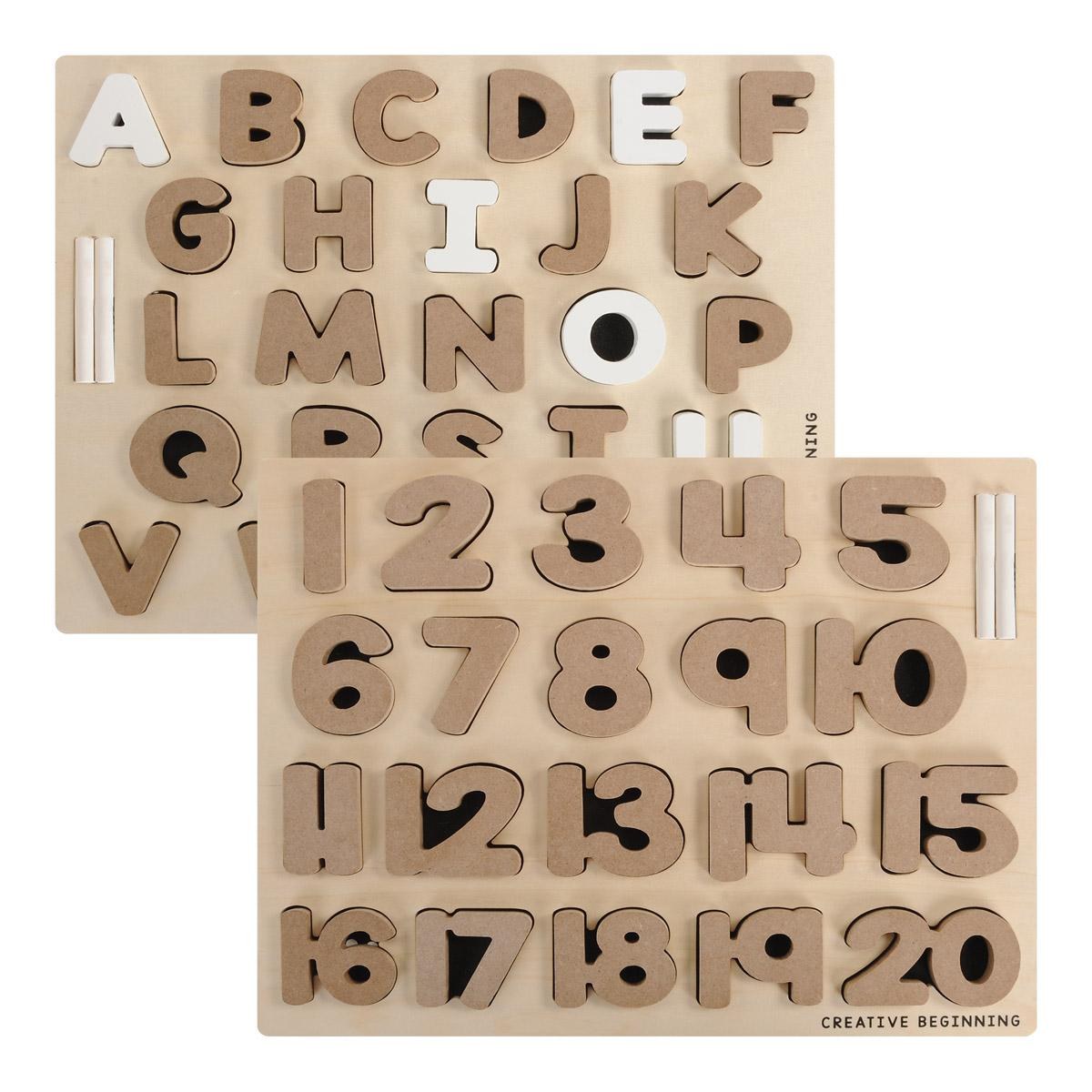 Creative Beginning Chalkboard-Based Alphabet & Number Puzzle Set