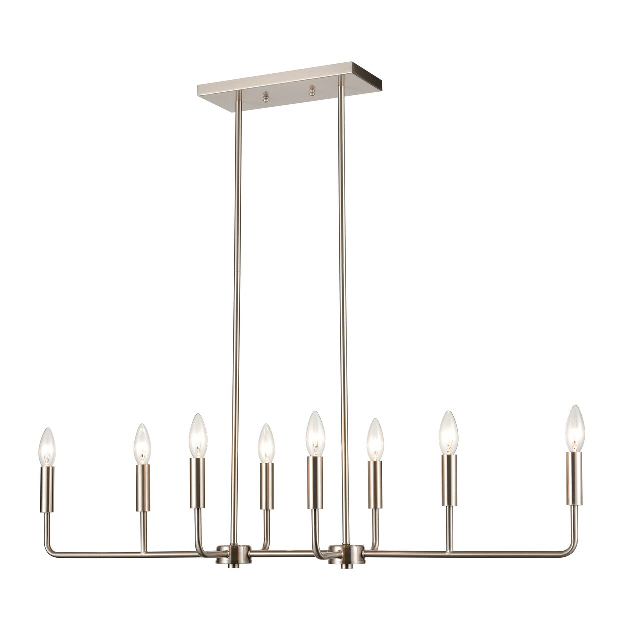 Thomas Park Slope 39 Wide 8-Light Linear Chandelier - Brushed Nickel