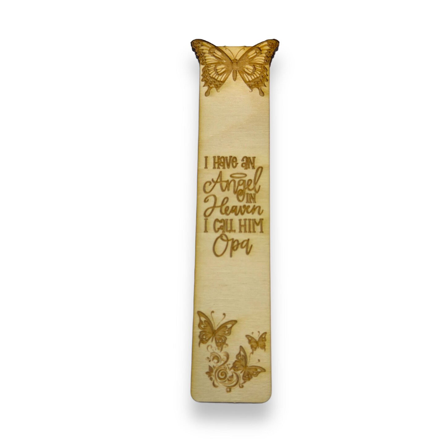 Bookmark - I have an angel in heaven I call him Opa - Birch wood Bookmark - I have an angel in heaven I call him Opa - Birch wood