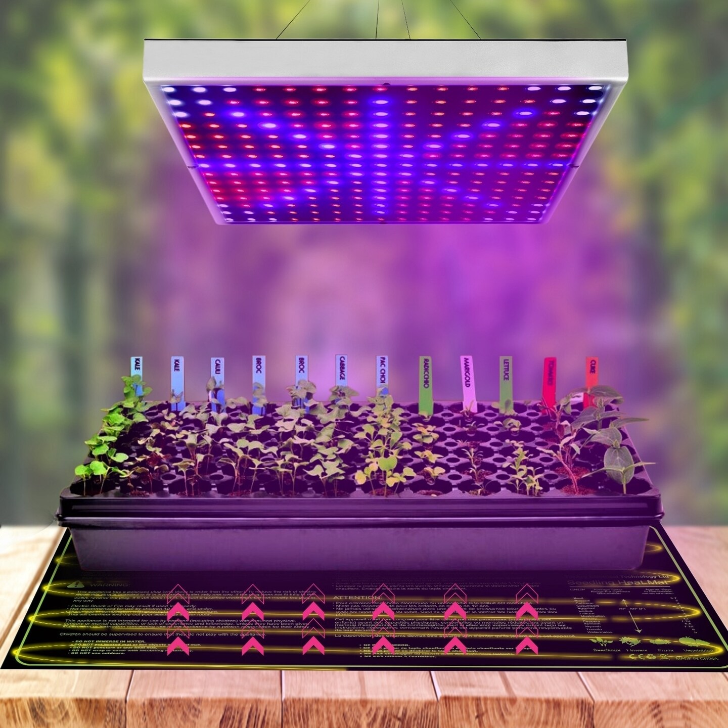 Global Phoenix LED Grow Light Full Spectrum Hanging 225 LEDs Plant Grow Lamp Indoor Grow Light for Greenhouse Succulents Seedlings