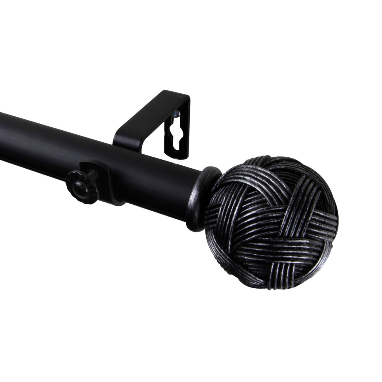 Rod Desyne Twine Curtain Rod 66-120 inch - Black