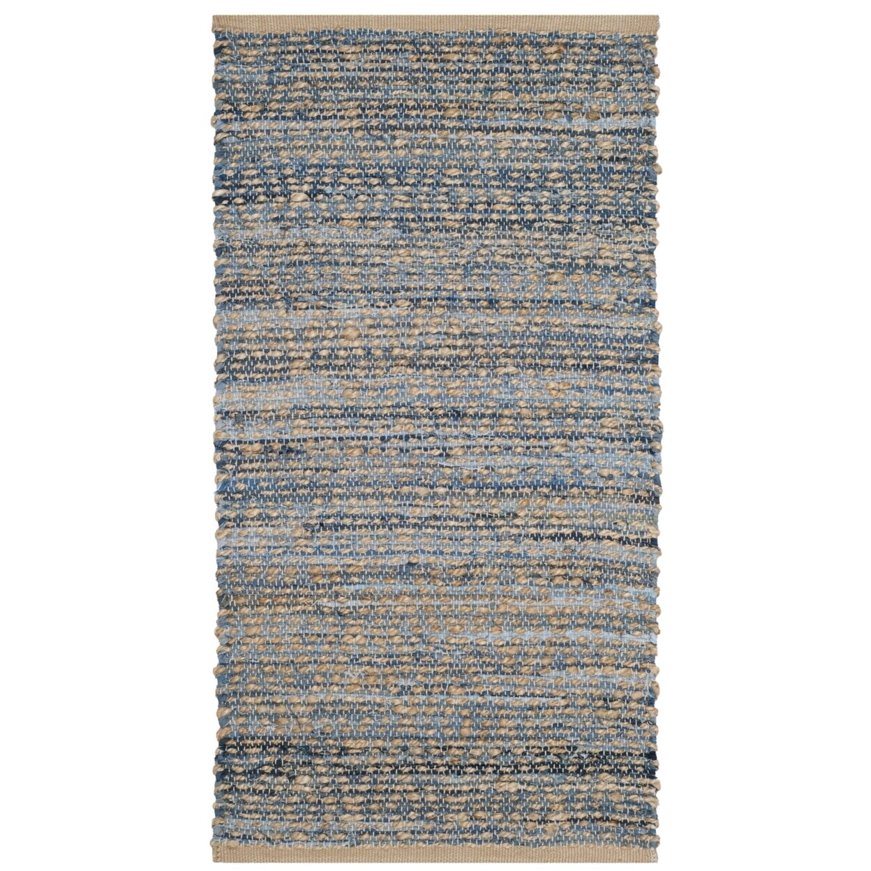 Safavieh Cape Cod Cap351A Handwoven Natural / Blue Rug Area Rug Carpet Shag