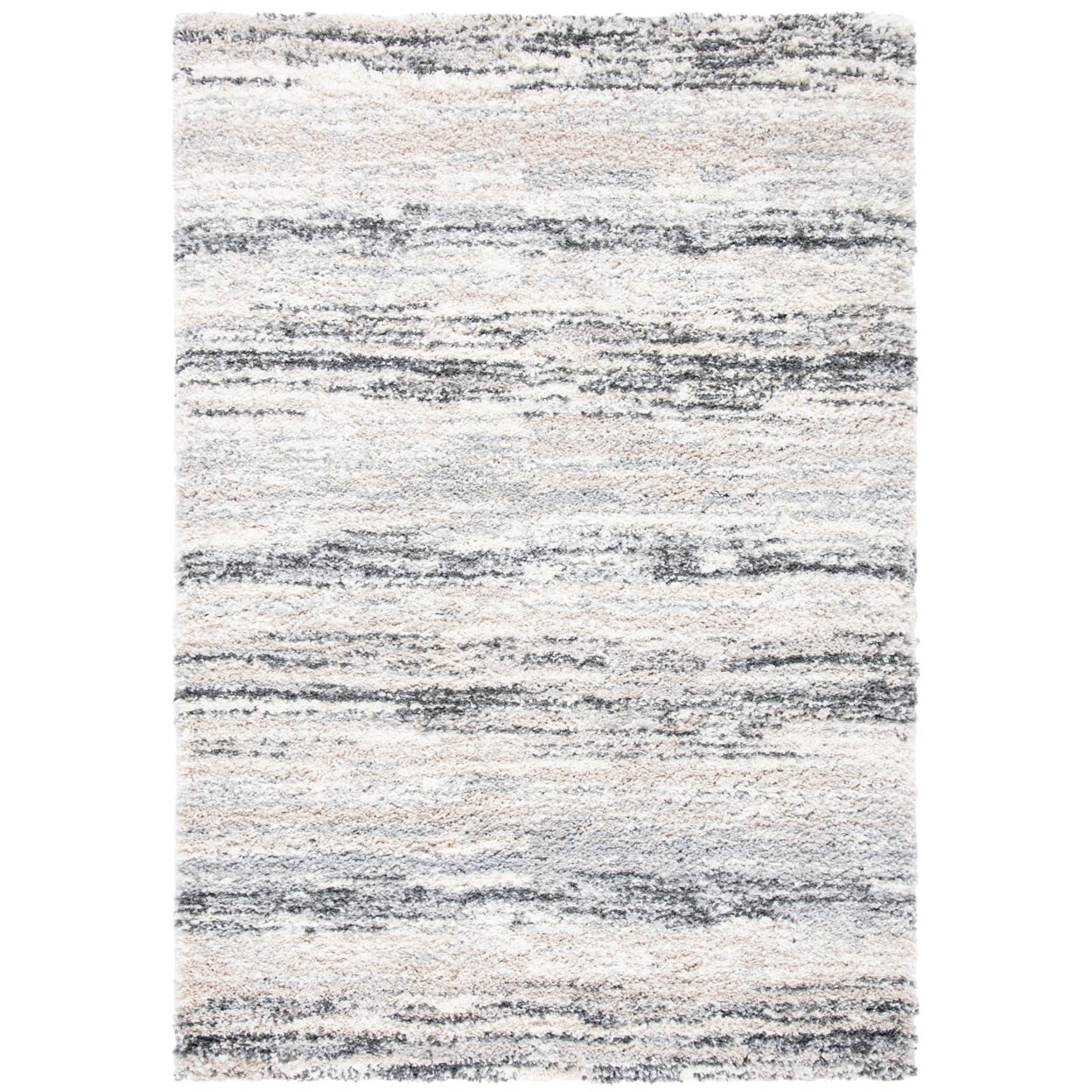 Safavieh Fontana Shag Collection Fnt842A Ivory / Grey Rug Area Rug Carpet