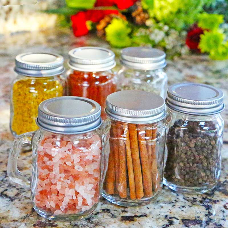 Kate Aspen 12 oz. Mason Jar Mugs With Handles &#x26; Solid Lid | Kitchen Drinking Glass Cups | DIY Baby Shower Favors, Candy Jars, Rustic Wedding Decor and Party Favors