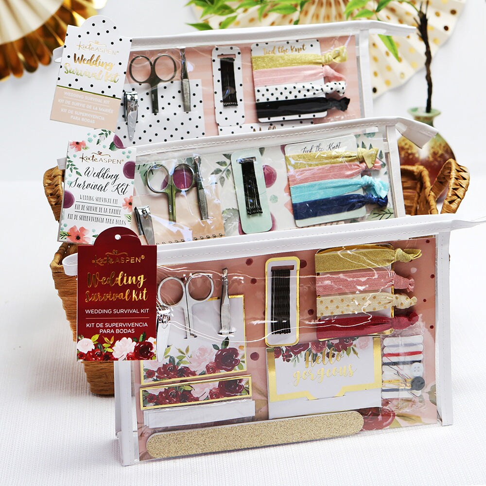 Burgundy Blush Floral Wedding Survival Kit