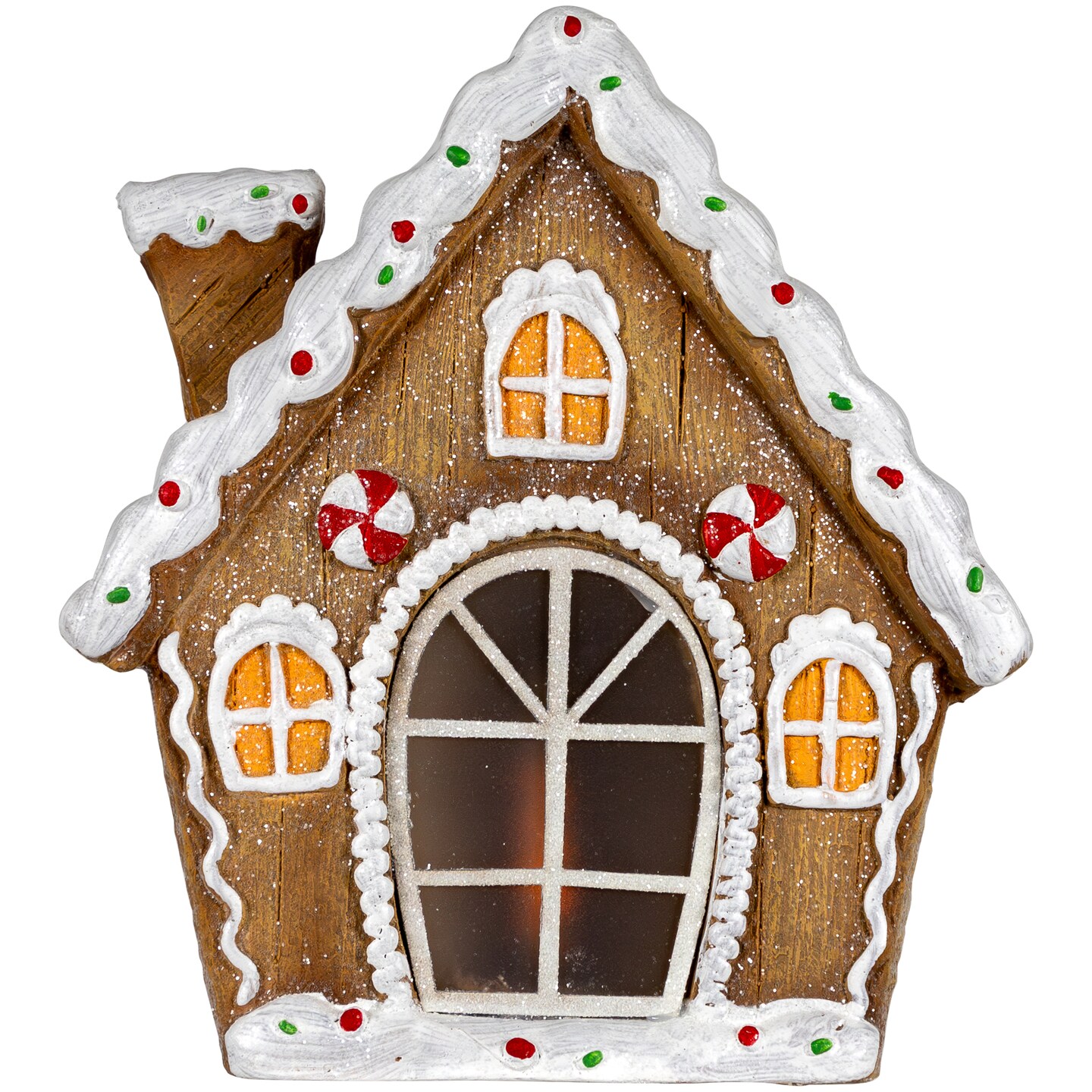 Northlight LED Lighted Frosted Gingerbread Peppermint Christmas House - 12.5"