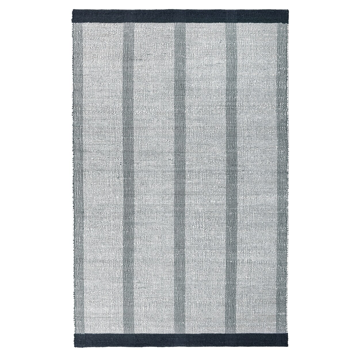 Saltoro Sherpi Nabi 2 x 3 Small Handwoven Area Rug, Distress Stripes, Black Border, Ivory-