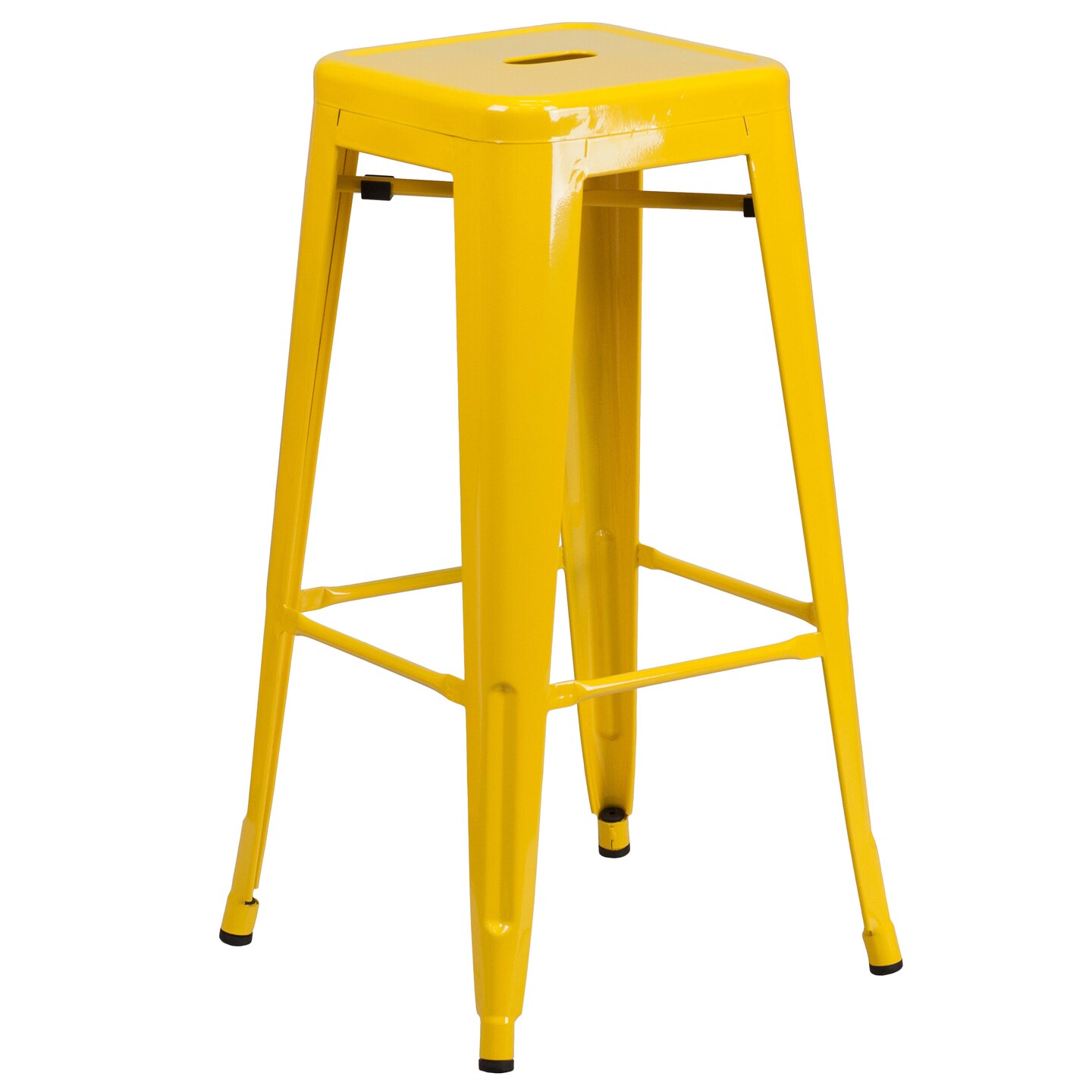 Emma and Oliver Commercial Grade 30&#x22; Round Metal Indoor-Outdoor Bar Table Set, 2 Backless Stools