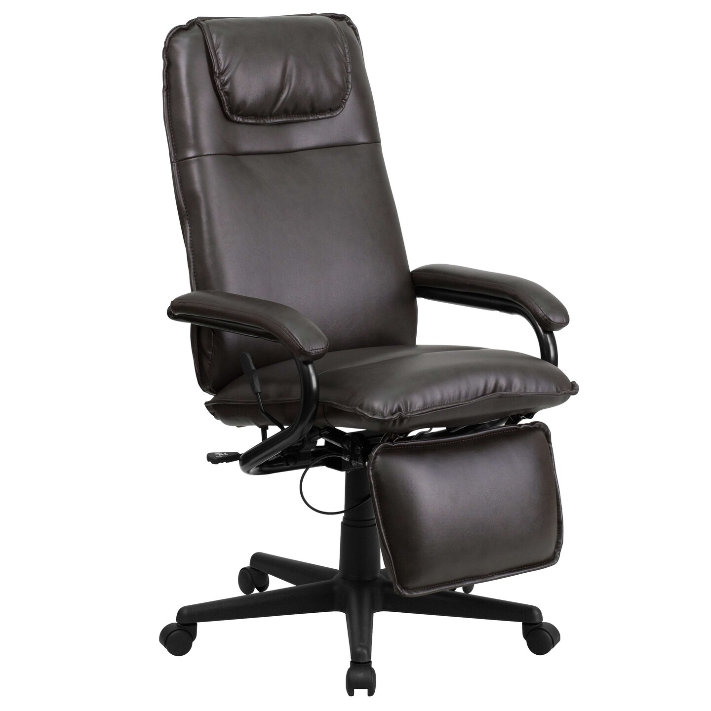 Emma and Oliver High Back LeatherSoft Executive Reclining Ergonomic Swivel Office Chair with Arms