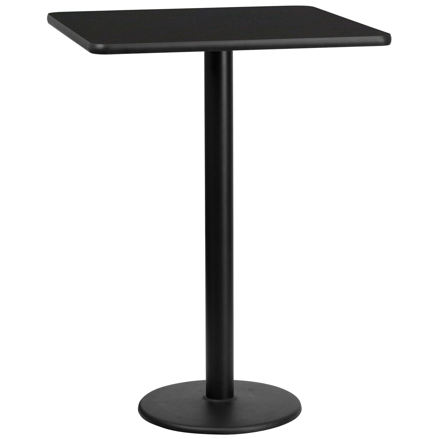Emma and Oliver 30&#x22; Square Laminate Table Top with 18&#x22; Round Bar Height Table Base