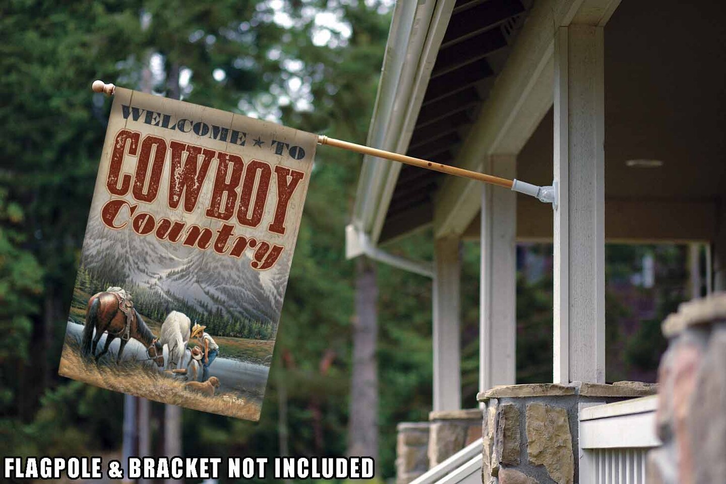 Cowboy Country Decorative Welcome Flag