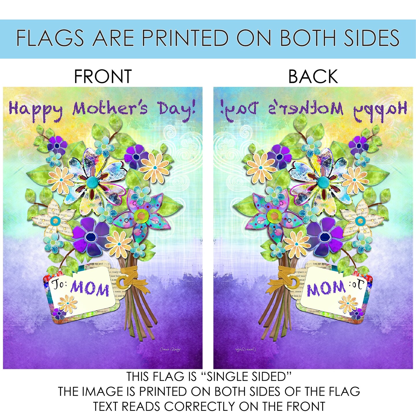 Mothers Day Bouquet Decorative Mothers Day Flag