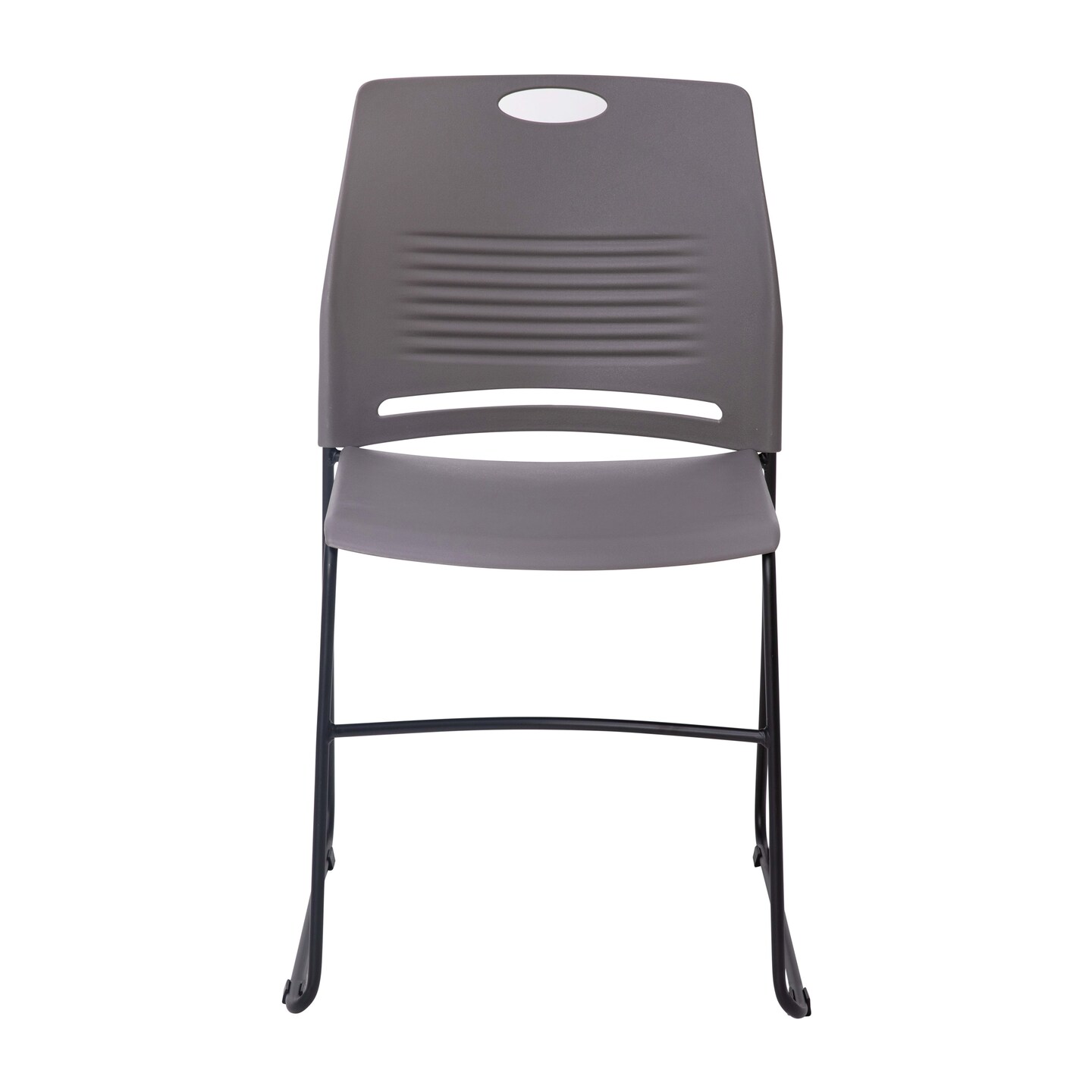 Emma and Oliver Arcana Series Set of 5 Heavy Duty 660 lb. Capacity Ergonomic Polypropylene Stack Chair with Perforated Back and Steel Sled Base