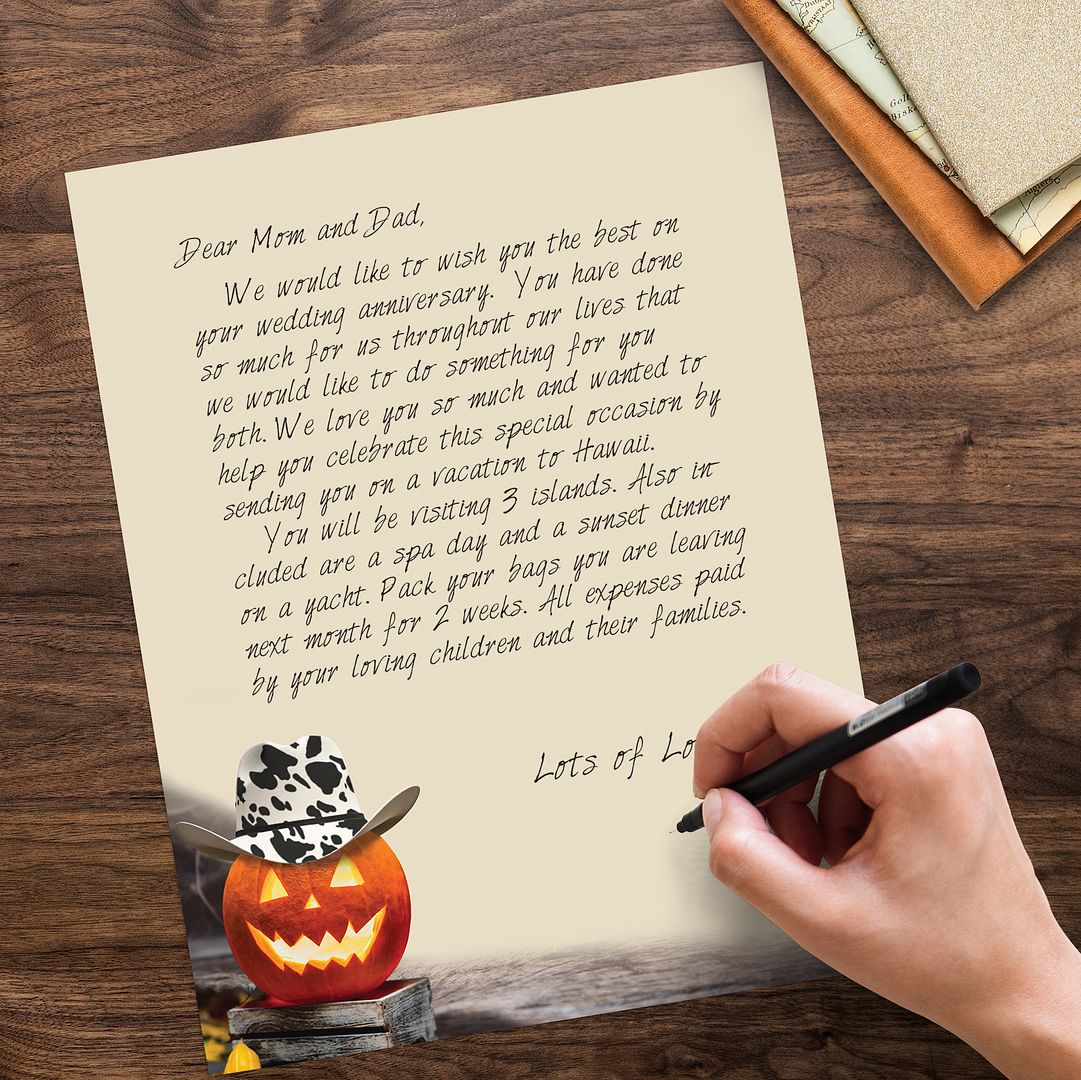 Great Papers! Cowboy Hat Pumpkin Letterhead, for Invitations, Announcements and Personal Messages, Printer Friendly 8.5" x 11", 50 Pack (2023034)