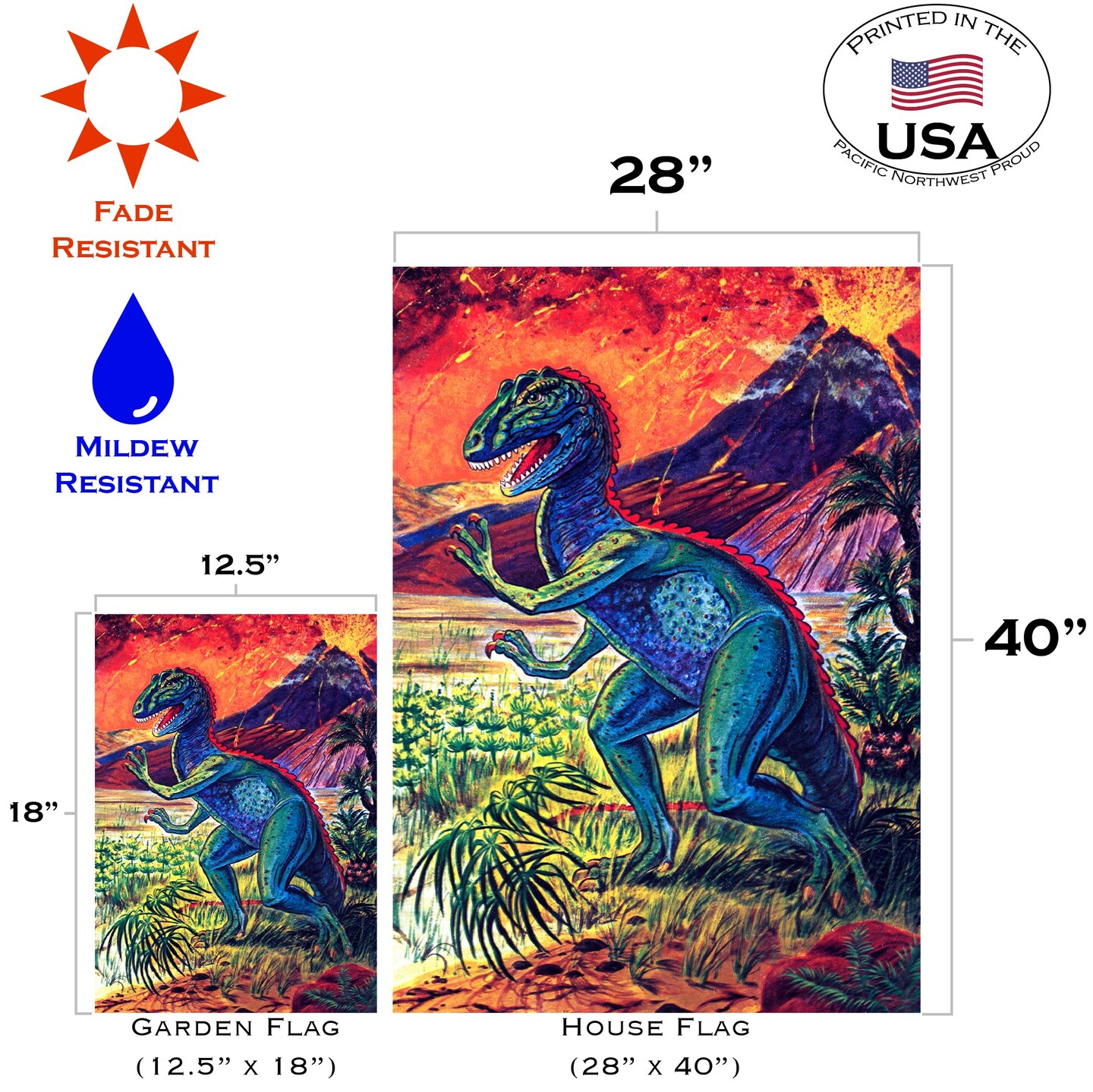 Run Dino Run Decorative Dinosaur Flag