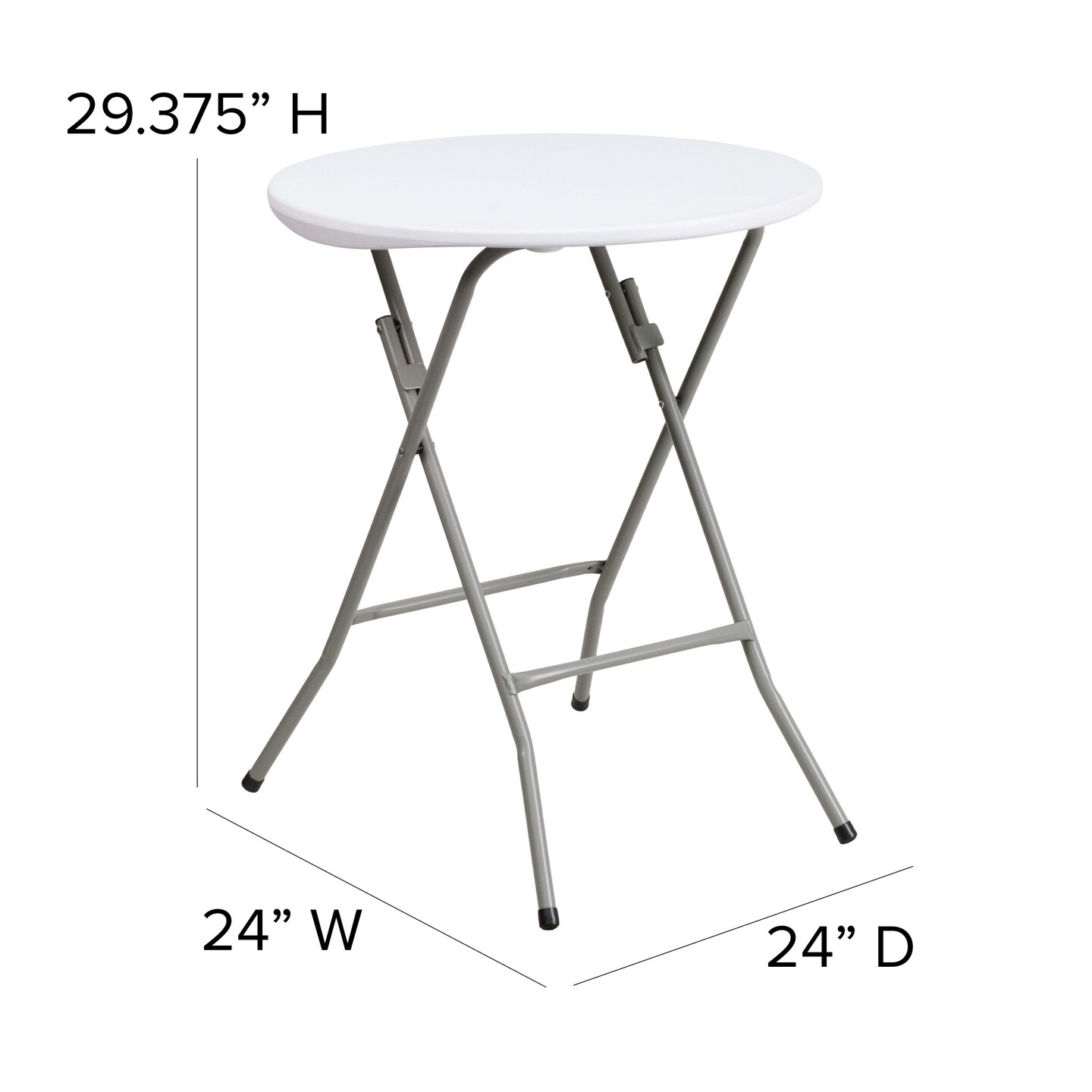Emma and Oliver 2-Foot Round Plastic Folding Table