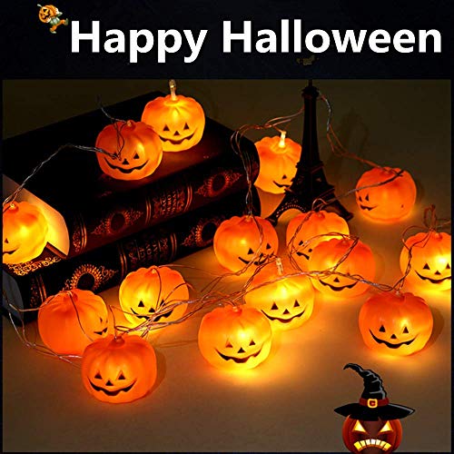KAILEDI Halloween String Lights, LED Pumpkin Lights, Holiday Lights for Outdoor Decor,2 Modes Steady/Flickering Lights(20 One Pumpkin Lights, 9.8 feet) (Pumpkin)