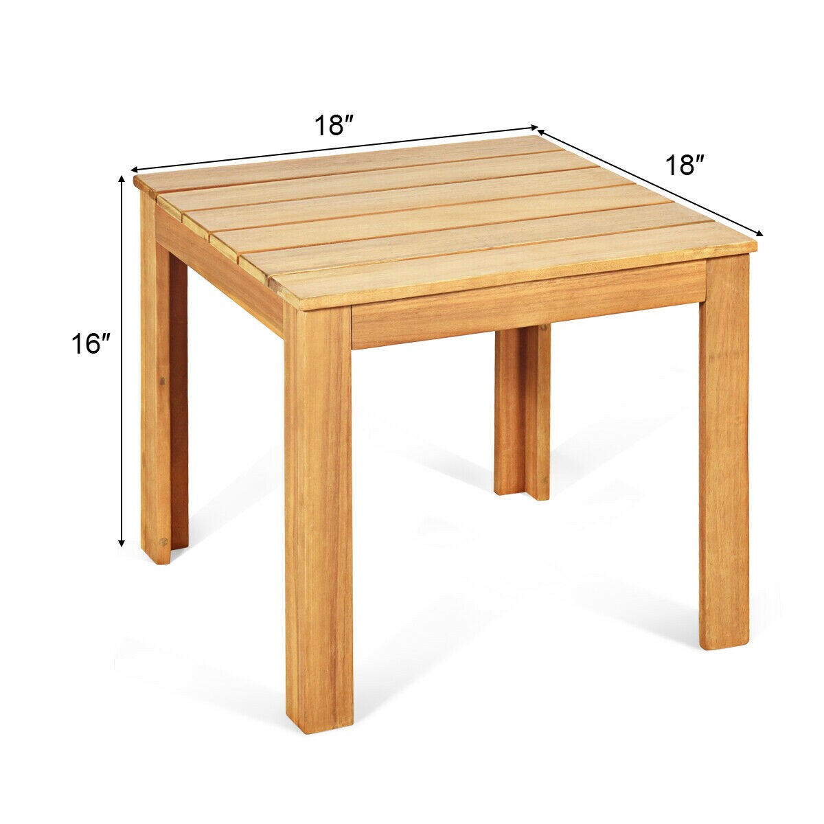 Wooden Square Patio Coffee Bistro Table Perfect for Indoor-Outdoor Space