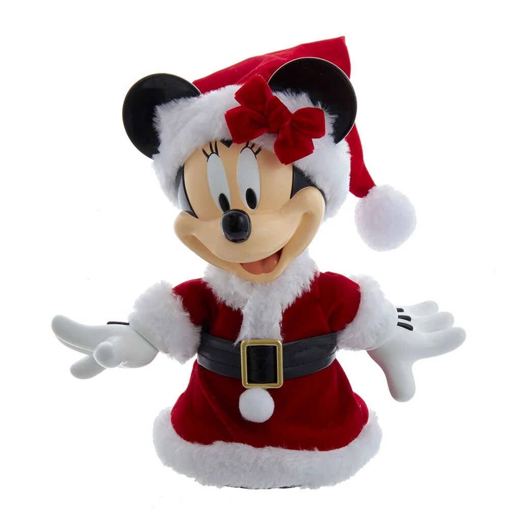 KSA 10.5" White and Red Minnie Mouse Christmas Tree Topper, Unlit