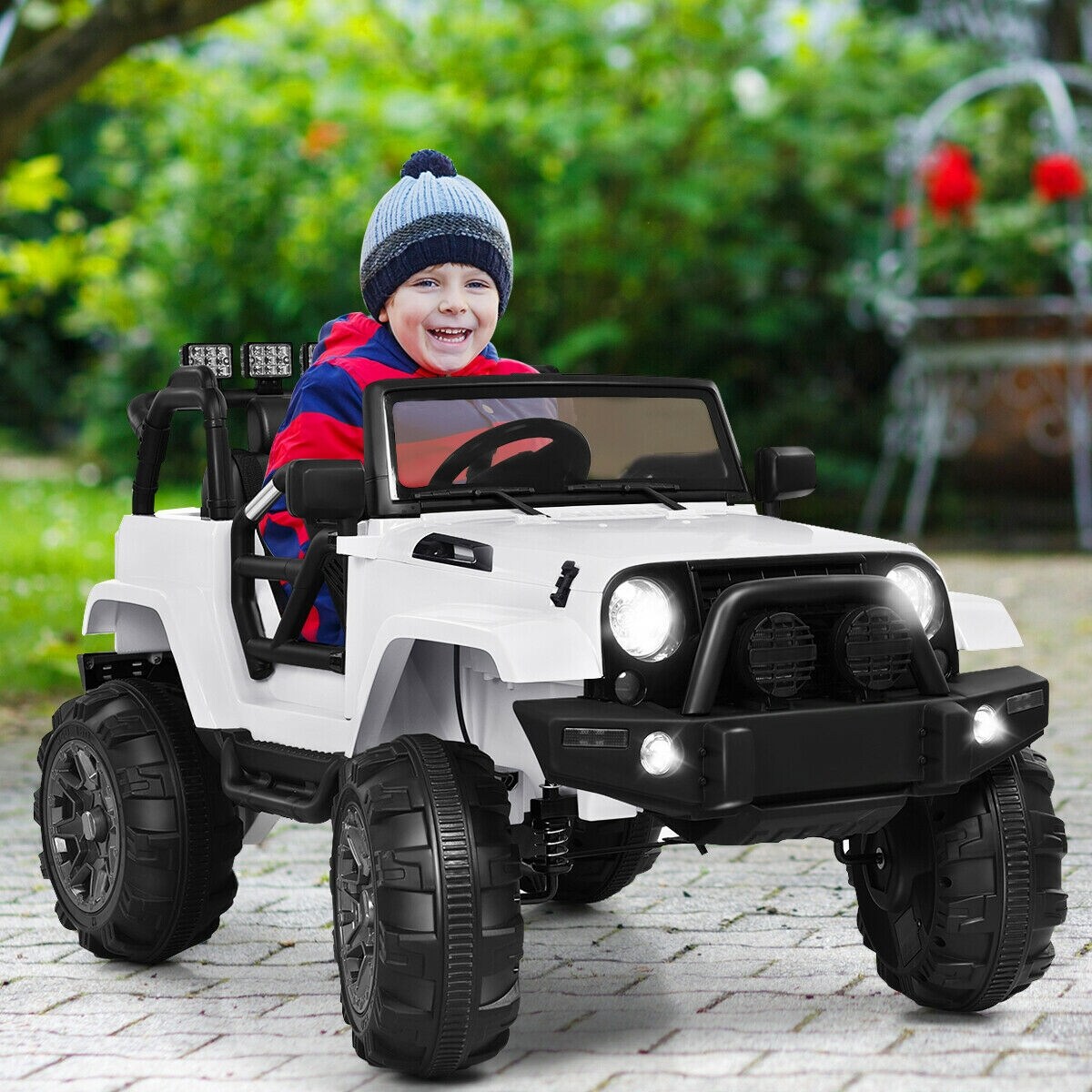 12V Kids Remote Control Riding Truck Car with LED Lights Perfect Gift for Boys Girls