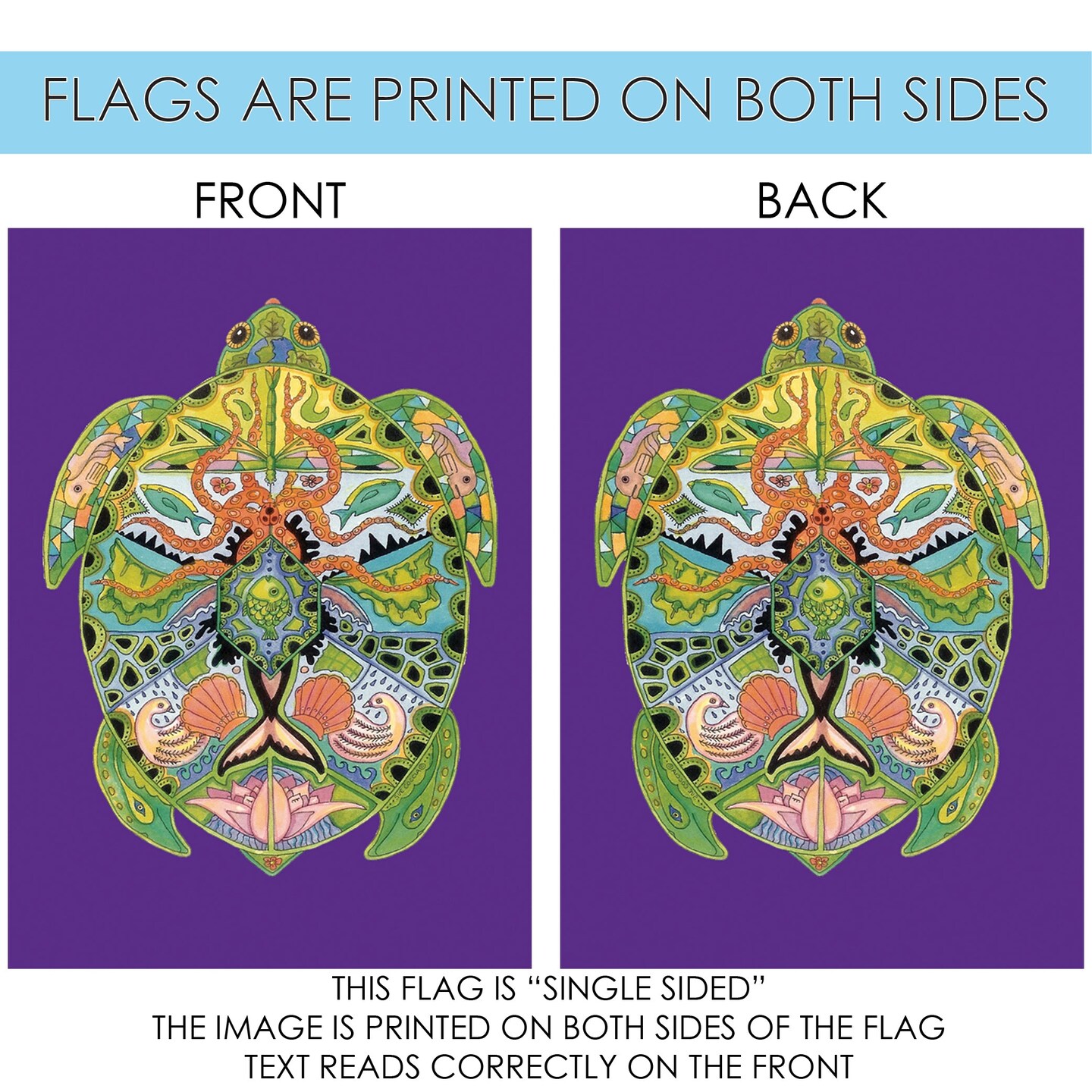 Animal Spirits- Sea Turtle Decorative Sea Turtle Flag