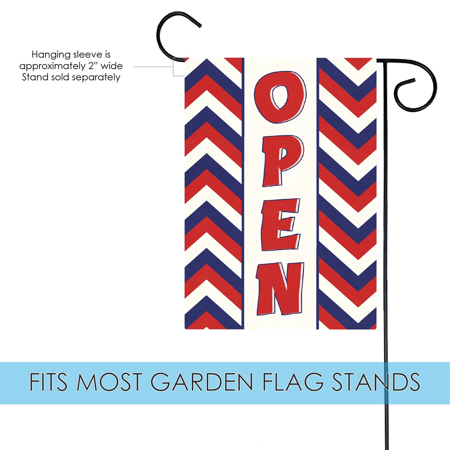 Open-Chevron Decorative Open Flag