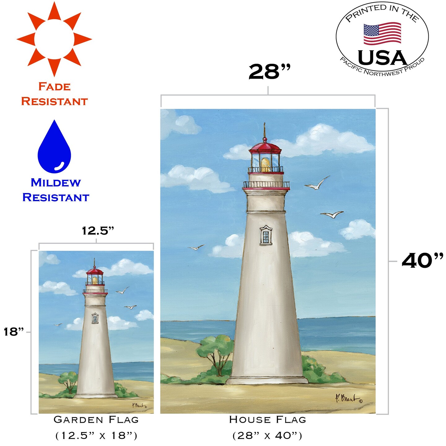Marblehead Lighthouse Decorative Lighthouse Flag