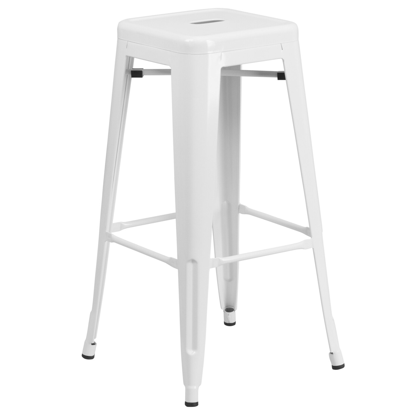 Merrick Lane Giosetta Patio Set with Table and Backless Stools - Powder Coated Metal Frames for Indoor and Outdoor Use