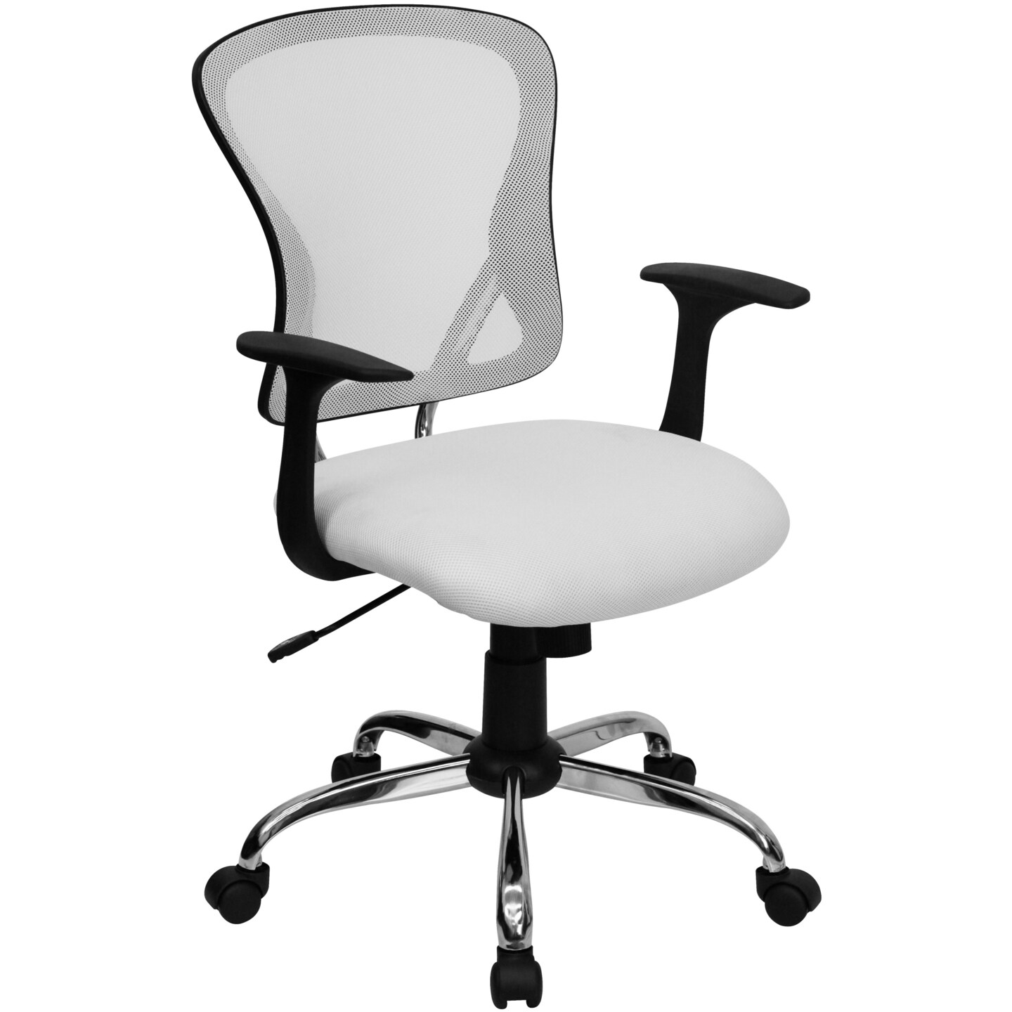 Emma and Oliver Mid-Back Mesh Swivel Task Office Chair with Chrome Base and Arms