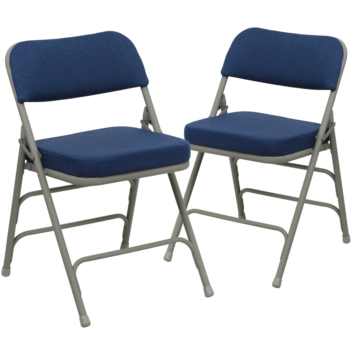 Emma and Oliver 2 Pack Home &#x26; Office Portable Party Events Fabric Padded Metal Folding Chair