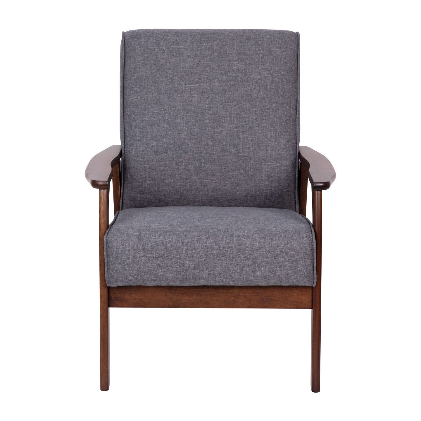 Emma and Oliver Langmore Upholstered Mid-Century Modern Arm Chair with Wood Frame