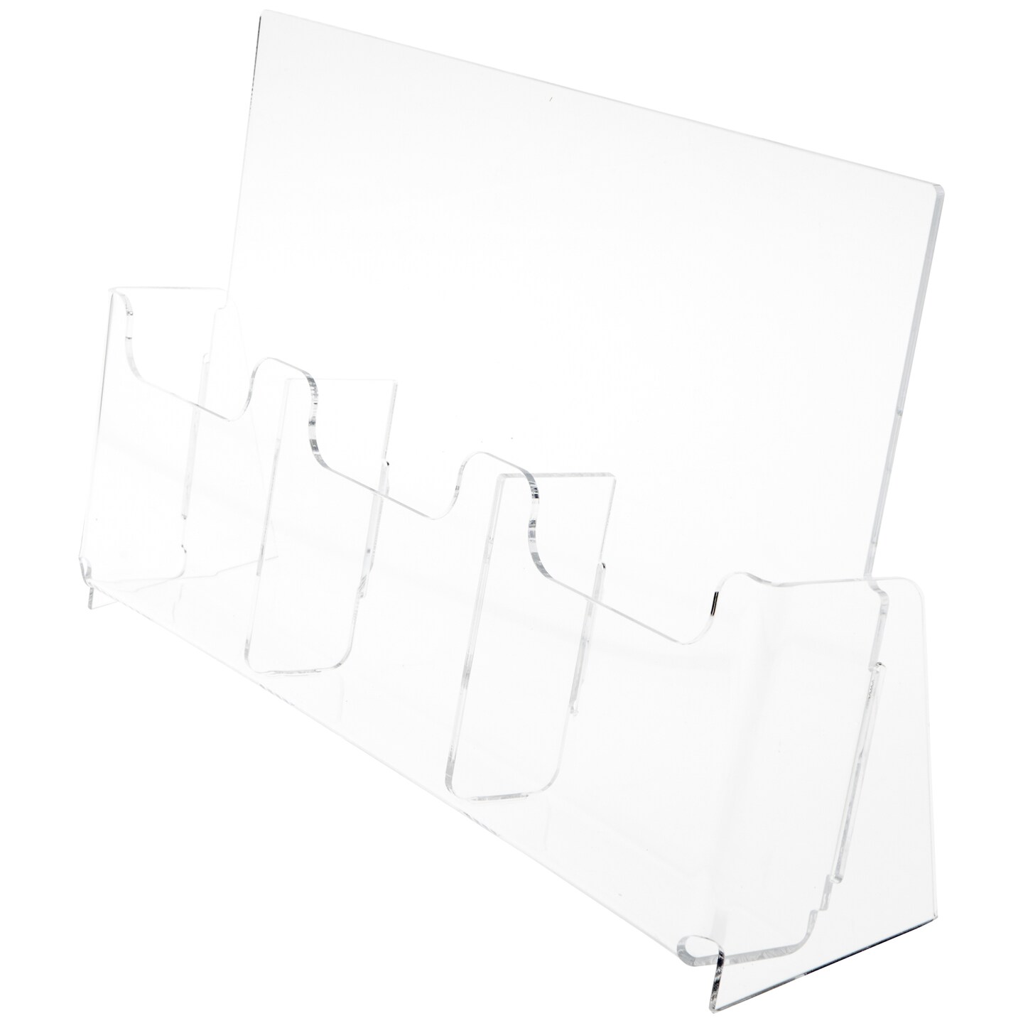 Plymor Clear Acrylic 3-Pocket Tri-Fold Brochure Literature Holder ...