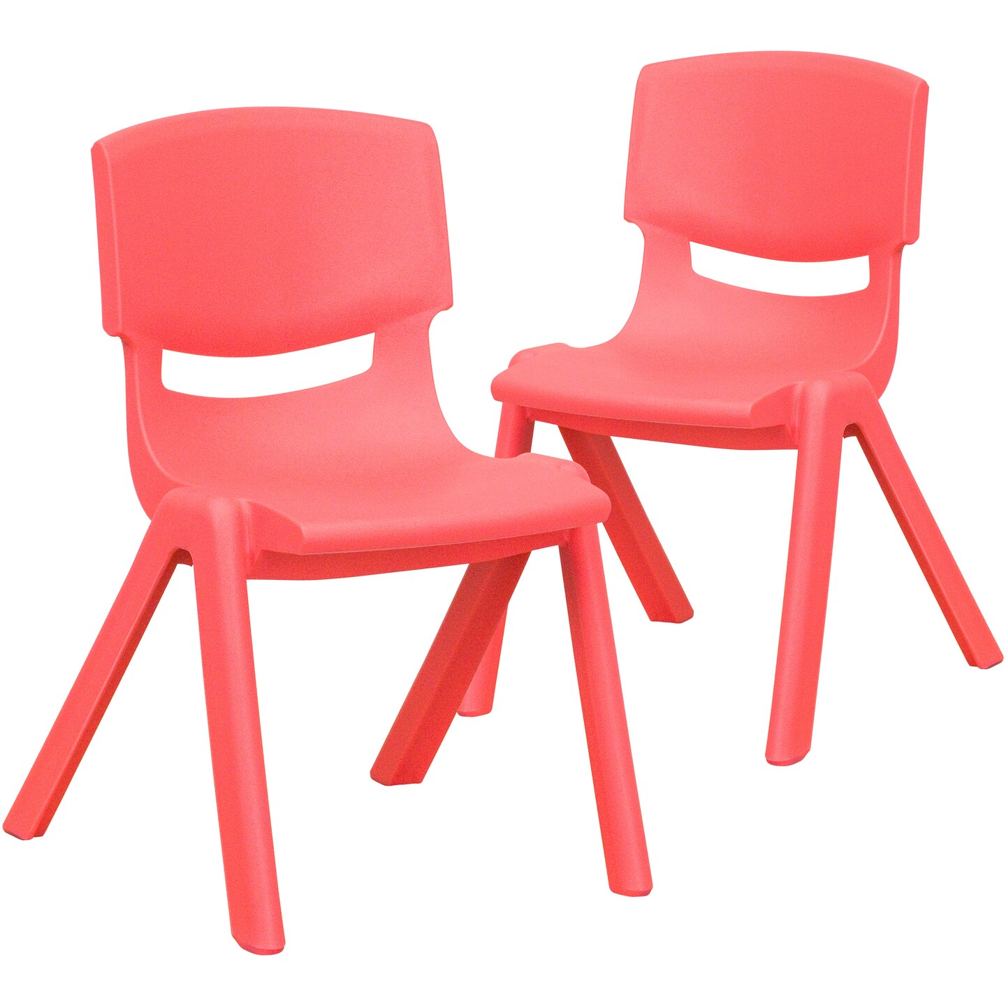 Emma and Oliver 2 Pack Plastic Stackable School Chair with 12&#x22;H Seat, Preschool Seating