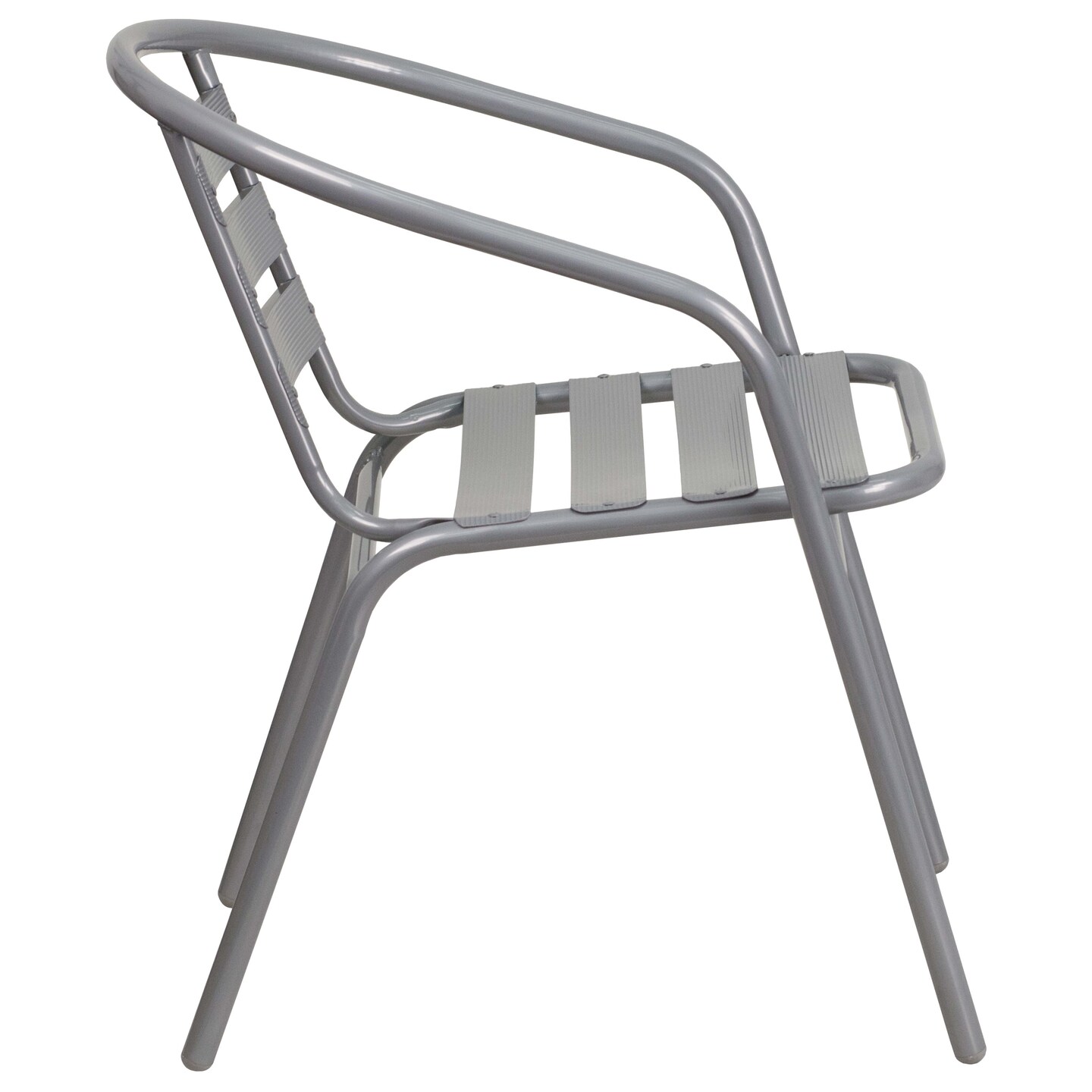 Emma and Oliver Metal Restaurant Dining Stack Chair with Aluminum Slats