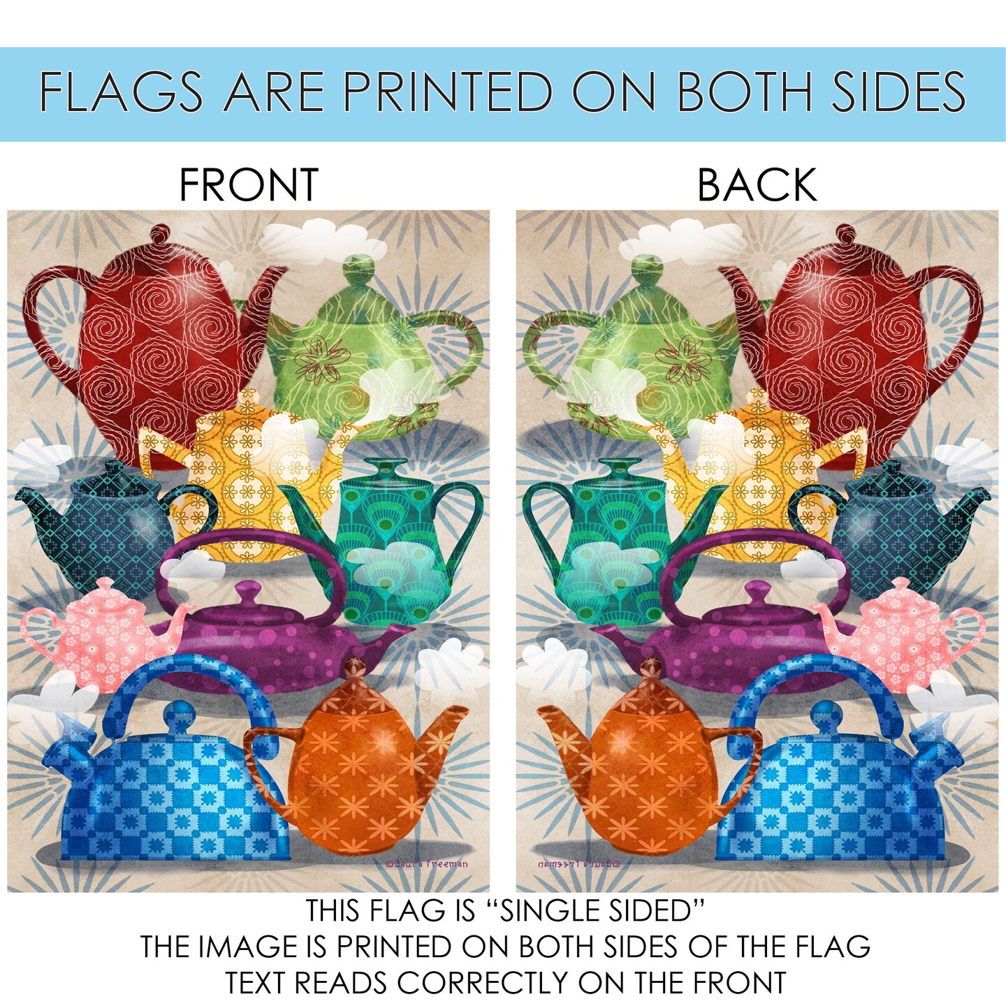 Ornate Teapots Decorative Teapot Flag